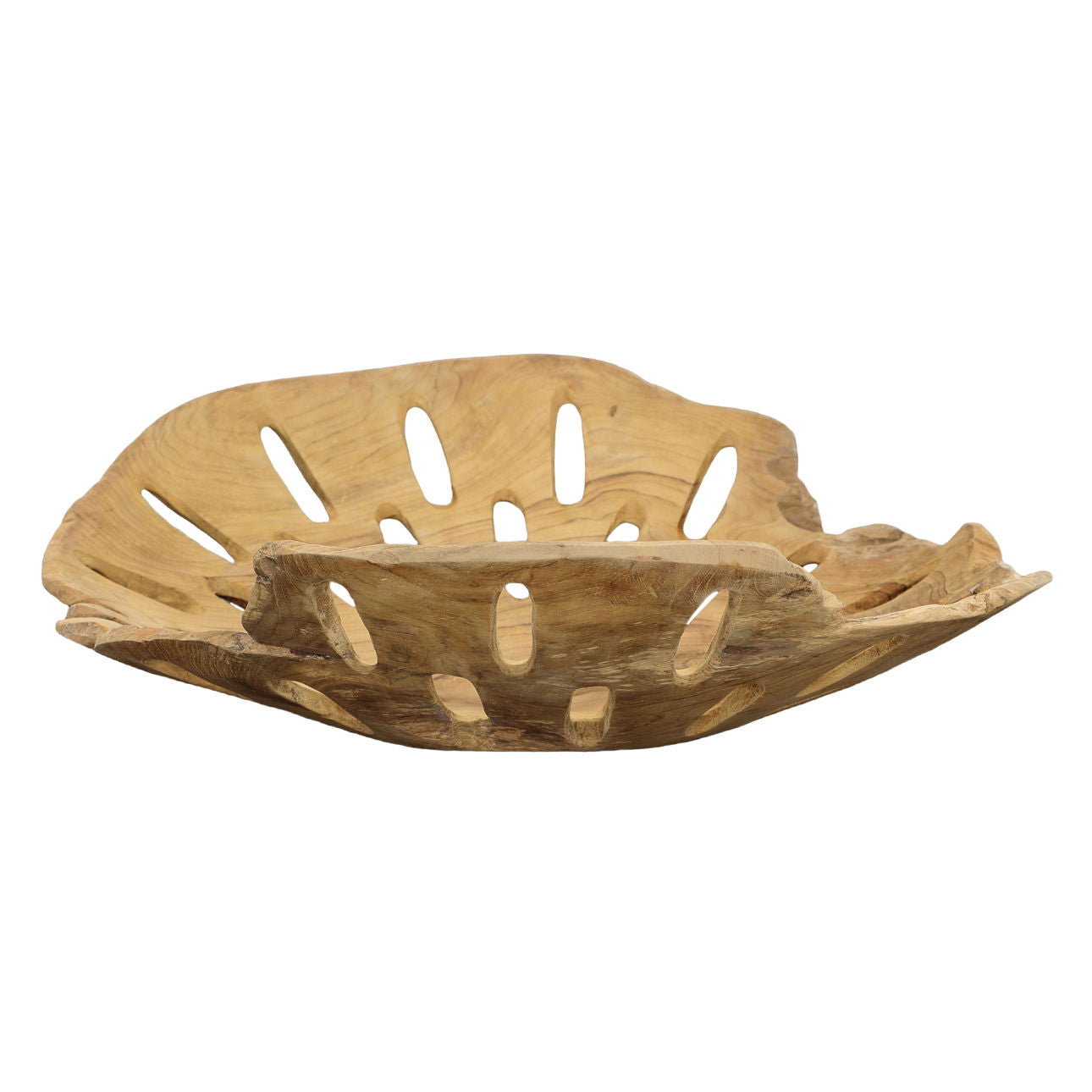 Natural Teak Wood Bowl 19 in Wide