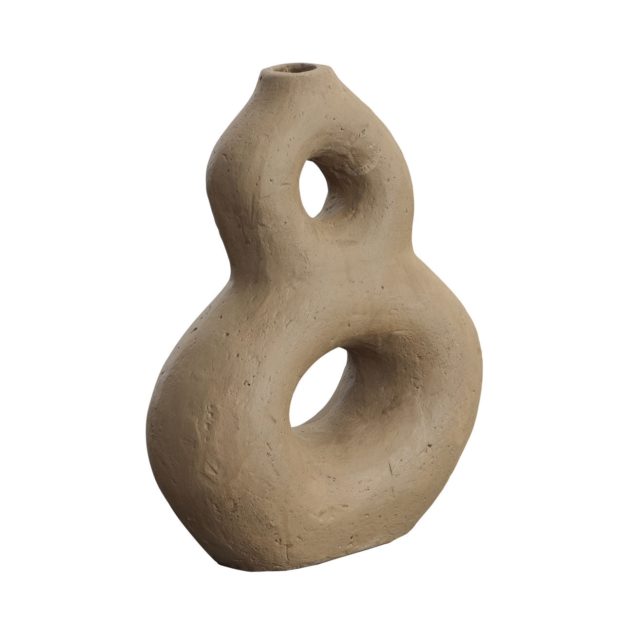 Taupe Terracotta Vase 9.5 in Wide