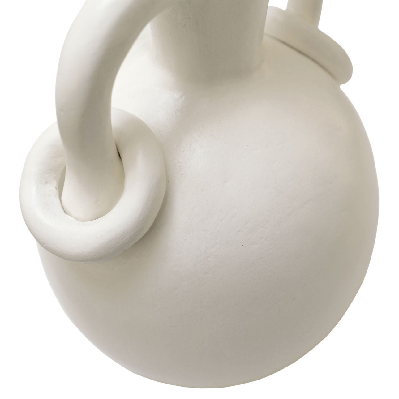 White Terracotta Vase 9 in Wide