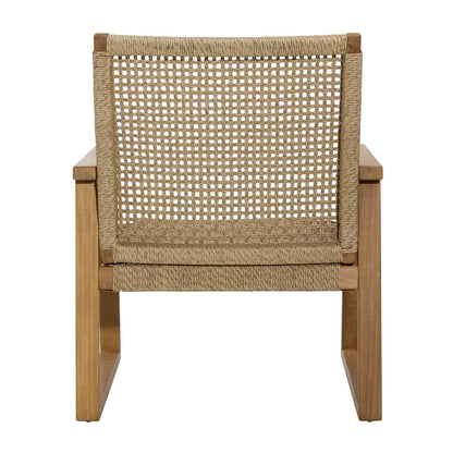 Natural Teak Wood Frame with Hyacinth and Woven Synthetic Wicker Chair 25.5 in Wide