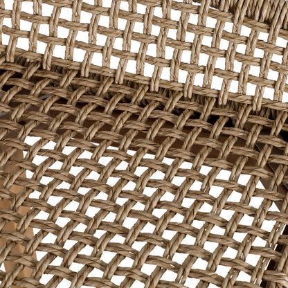 Natural Teak Wood, Aluminum and Synthetic Wicker Barstool 20 in Wide