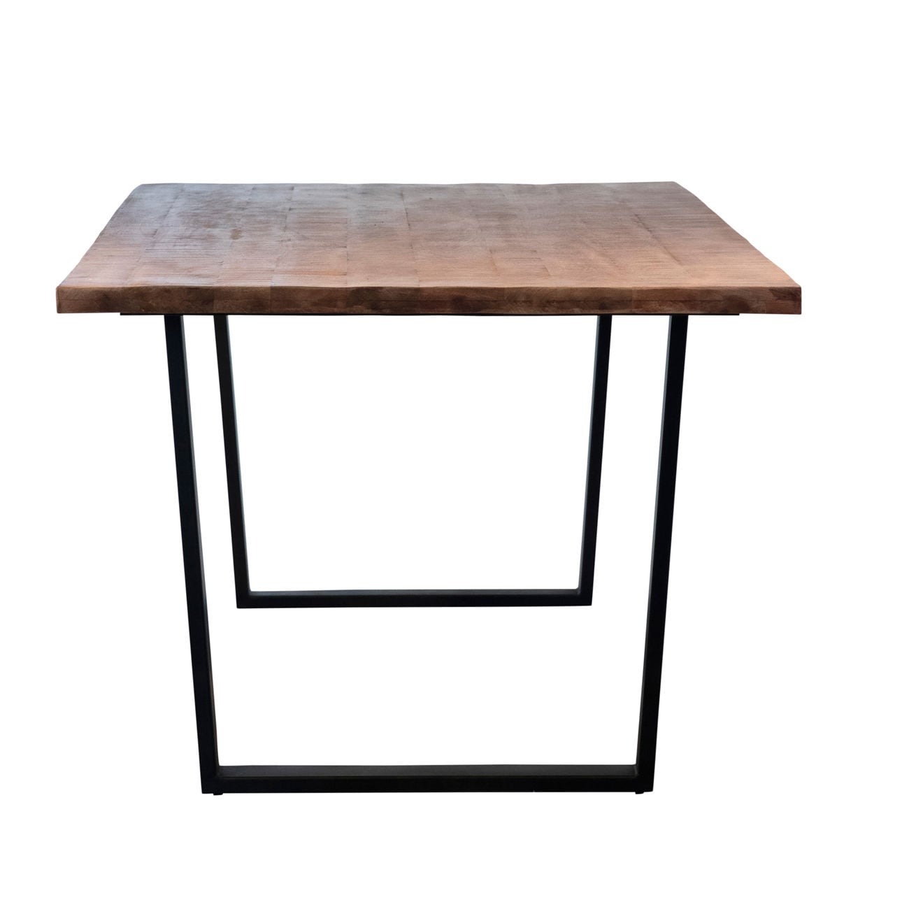 Medium Brown Sealed Top and Black Base Acacia Wood Top and Iron Base Table 96 in Wide
