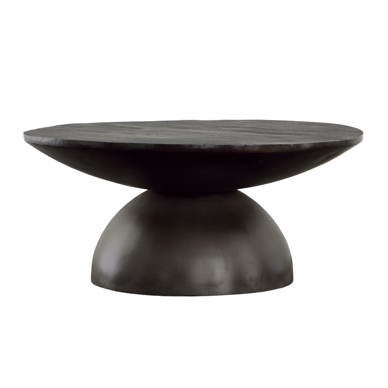 Black Sandblasted Finish Iron and Mango Wood Table 35 in Wide