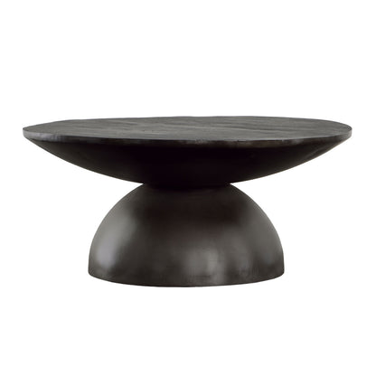 Black Sandblasted Finish Iron and Mango Wood Table 35 in Wide