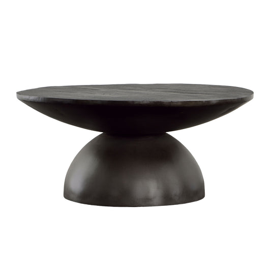 Black Sandblasted Finish Iron and Mango Wood Table 35 in Wide