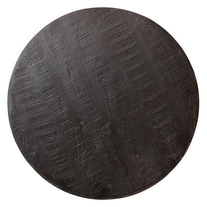Black Sandblasted Finish Iron and Mango Wood Table 24 in Wide