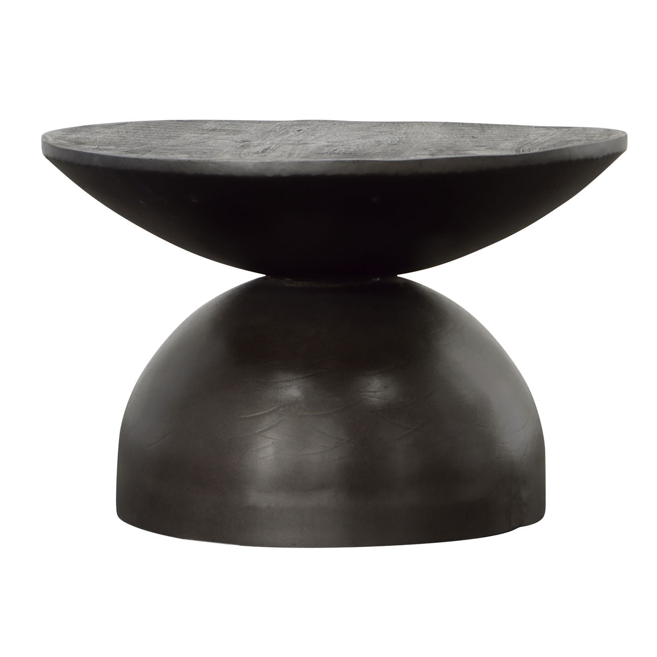 Black Sandblasted Finish Iron and Mango Wood Table 24 in Wide
