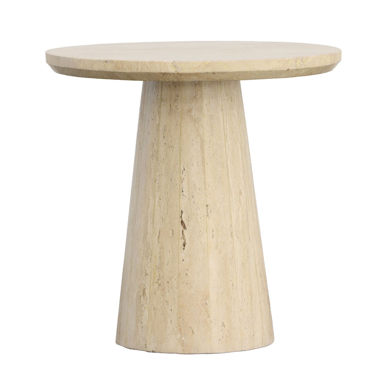 Beige Travertine Stone Table 18 in Wide