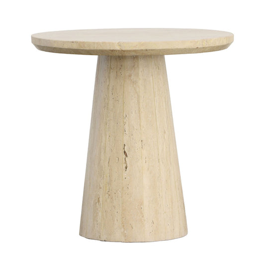 Beige Travertine Stone Table 18 in Wide