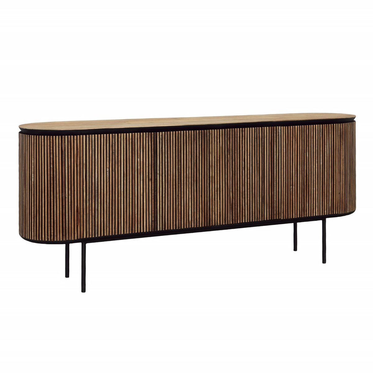 Signature Teak Wood and Metal Cabinet