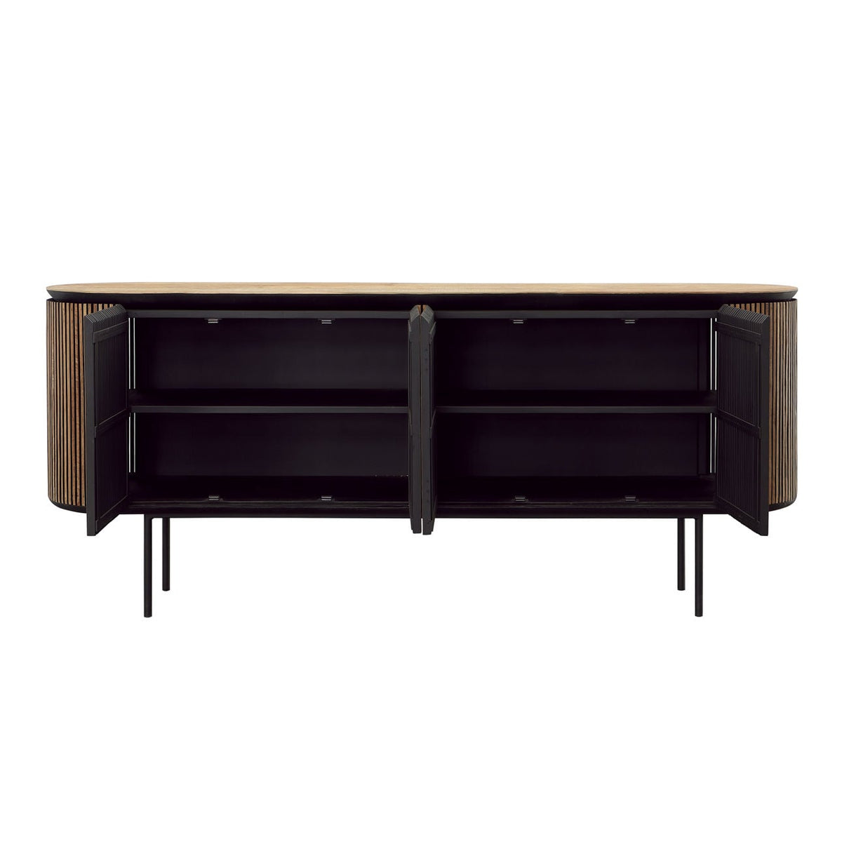 Signature Teak Wood and Metal Cabinet